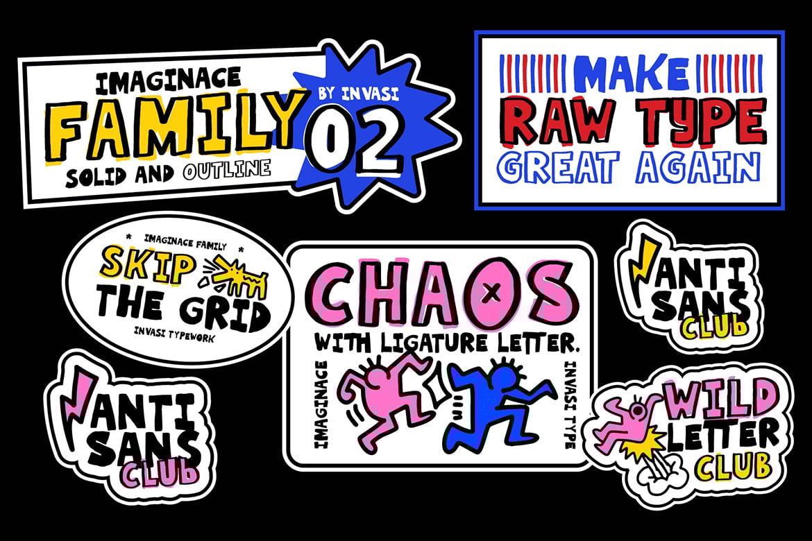 Imaginice – Raw Playful Family Font