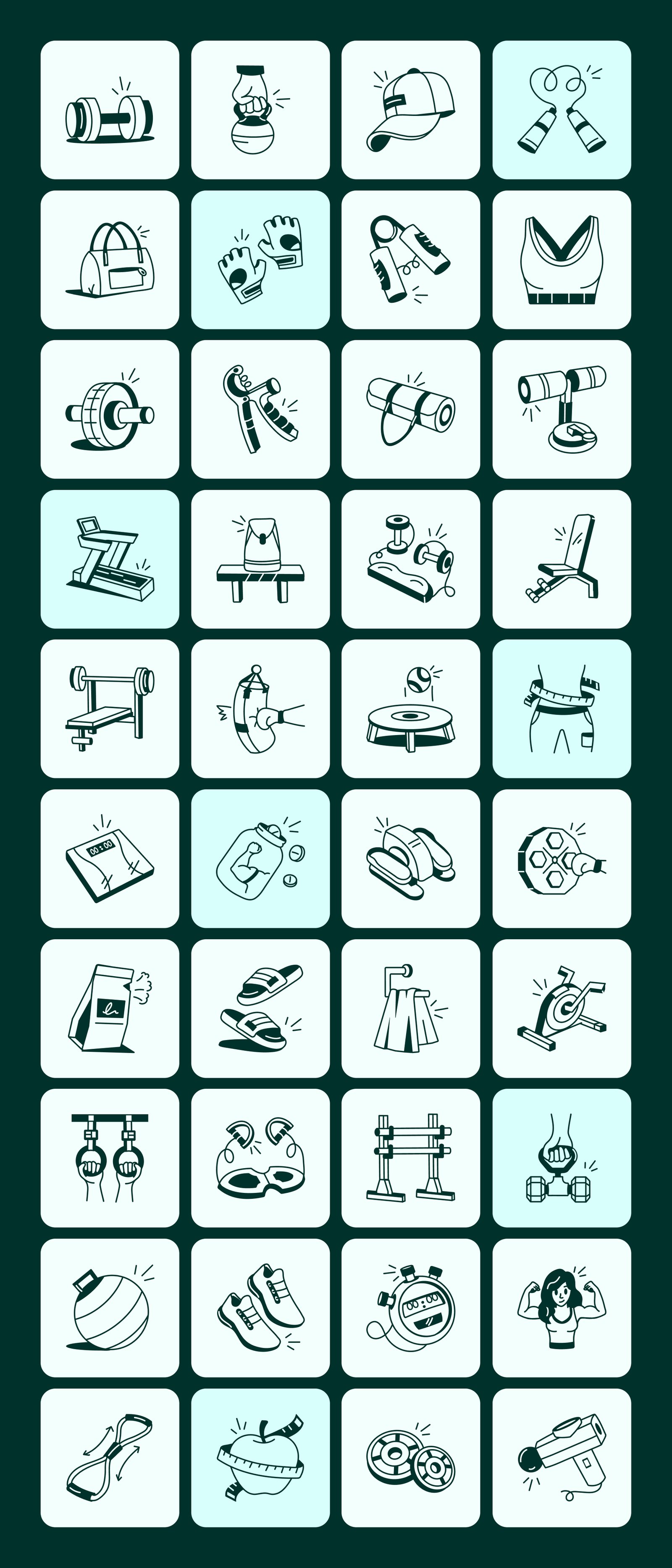 Gym Doodle Icons