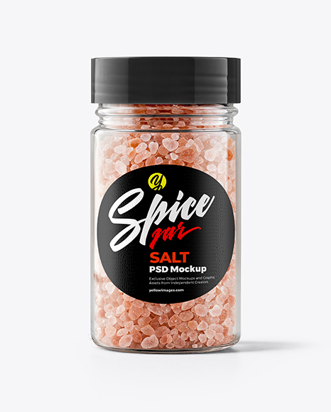 Plastic Jar with Pink Salt Mockup