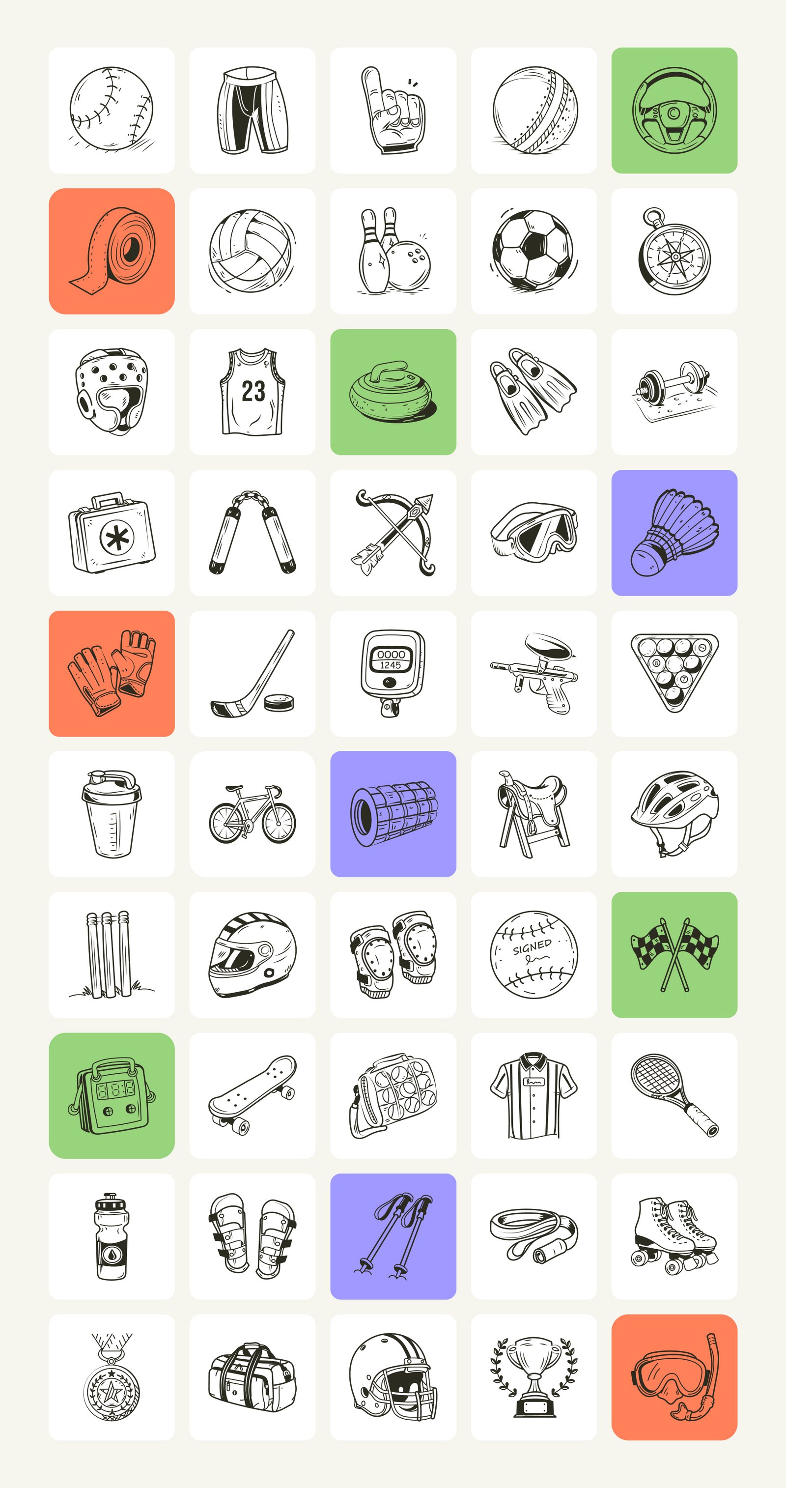 Sports Doodle Icons