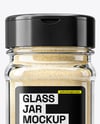 Square Glass Jar with Garlic Powder Mockup