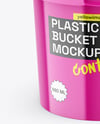 Glossy Plastic Bucket with Handle Mockup