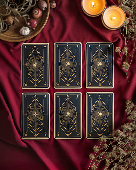 Six Cards on a Table Mockup