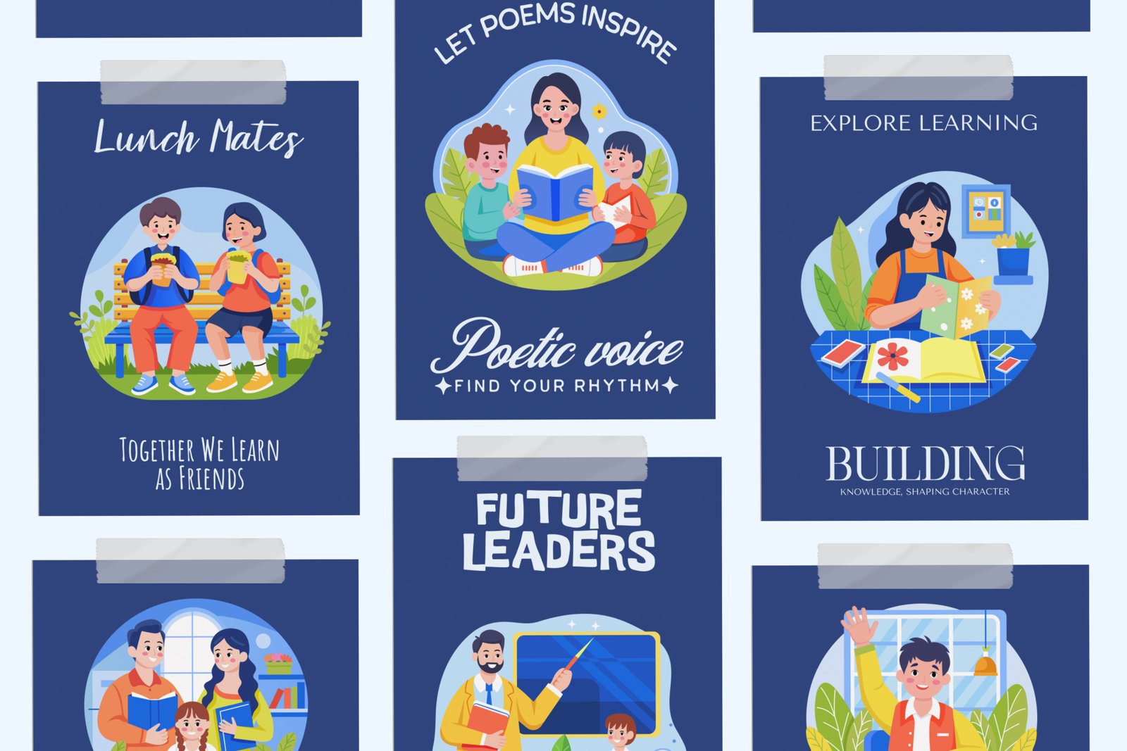 School Illustration Art Set