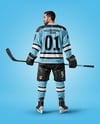 Man Wearing Full Ice Hockey Kit Mockup