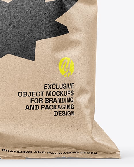 Kraft Paper Snack Bag Mockup