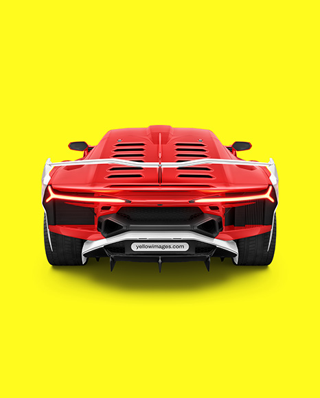 Sport Car Mockup - Back View