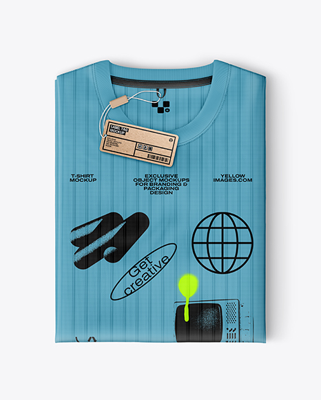 Folded Knitted T-Shirt Mockup