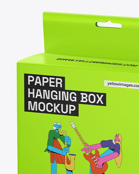 Paper Hanging Box Mockup – Half Side View