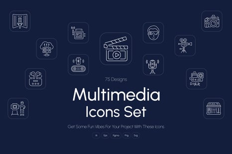 Multimedia Icon Art Set