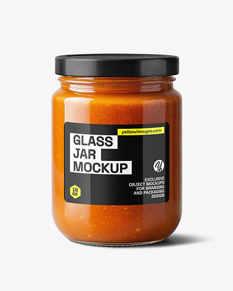 Clear Glass Jar with Lobster Bisque Mockup