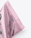 Matte Metallic Triangular Package Mockup