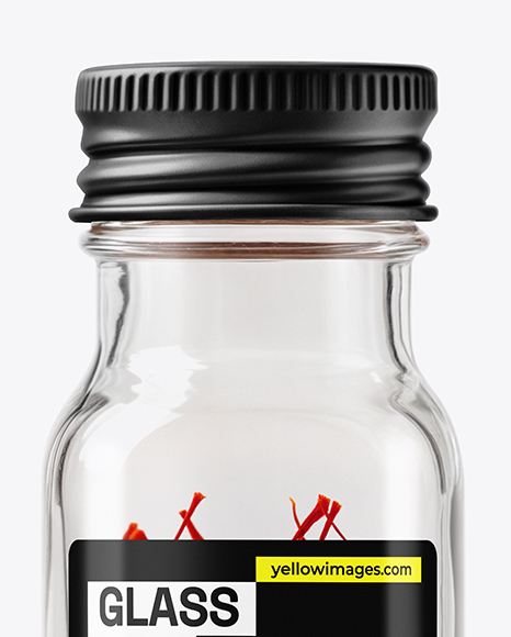 Glass Jar with Saffron Threads Mockup