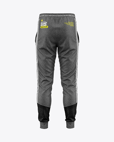 Heather Men’s Pants Mockup - Back View - Mockups
