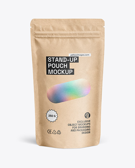 Kraft Stand-up Pouch Mockup - Cookie packaging mockup