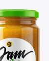 Glass Jar with Yellow Fig Jam Mockup
