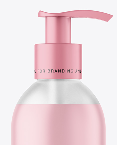 Frosted Cosmetic Bottle with Pump Mockup