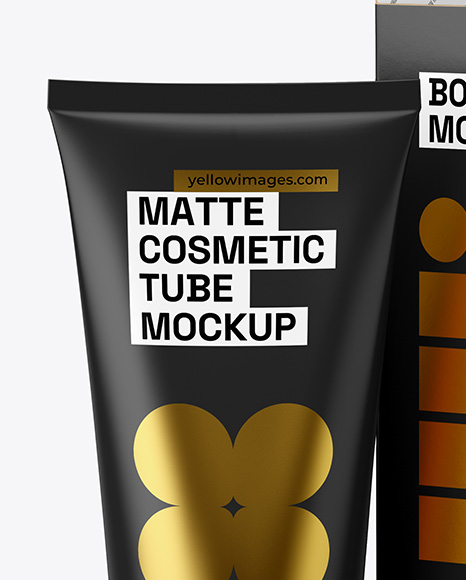 Opened Box With Cosmetic Tube Mockup