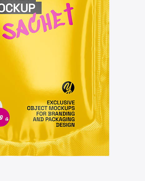 Glossy Sachet Mockup