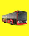 City Bus Mockup - Front Half Side View