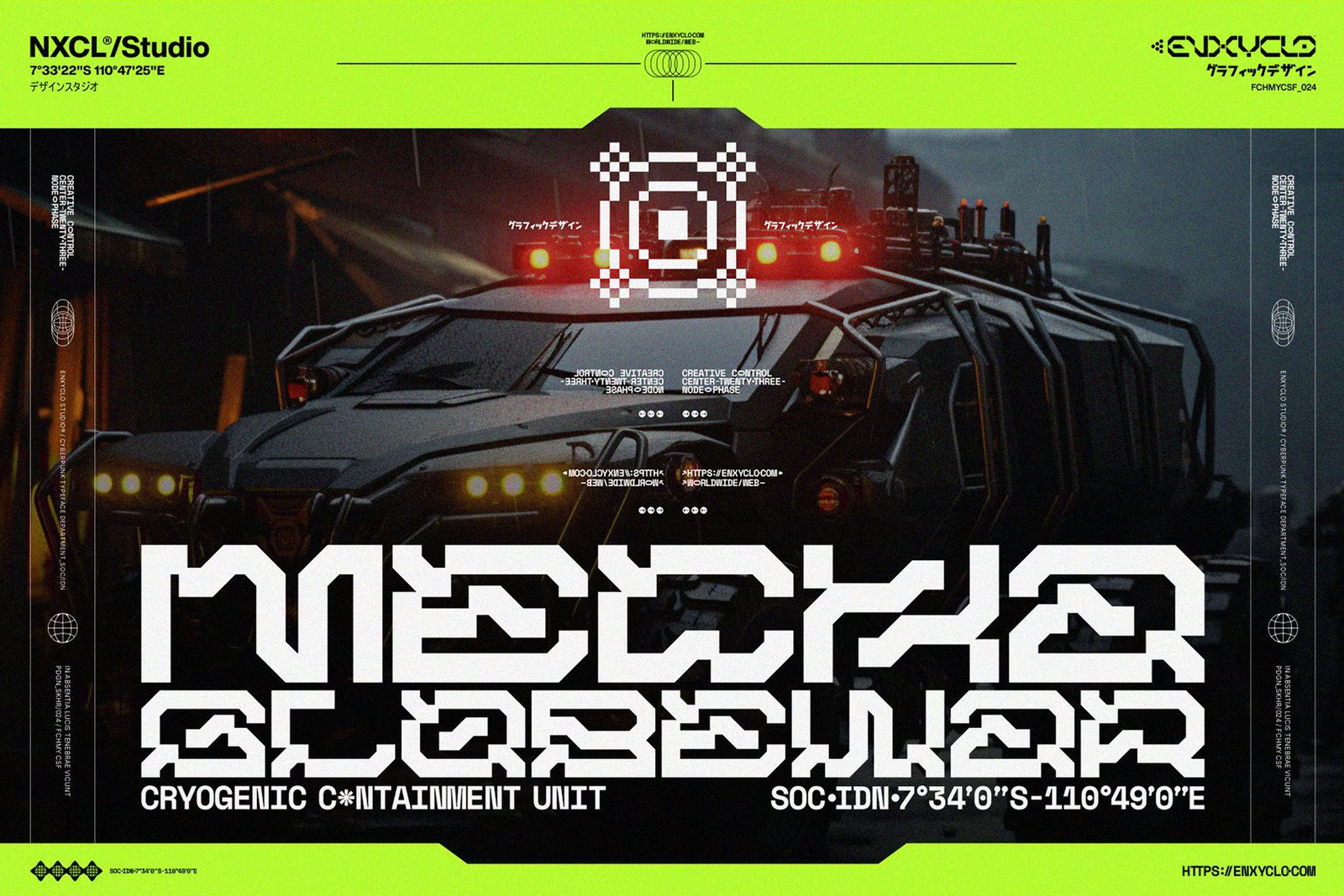 NCL GRAXEBEOSA FONT FAMILY - CYBERPUNK FUTURISTIC MECHA FONT