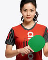 Woman Wearing Table Tennis Uniform Mockup