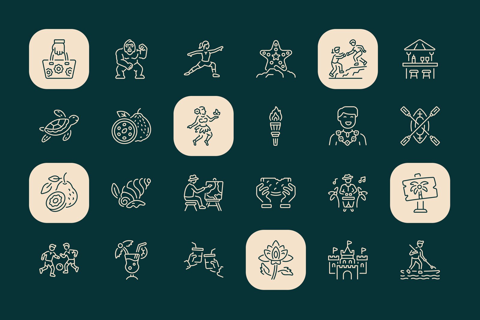 Tropical Icon Art Set