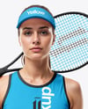 Woman Wearing Tennis Uniform Mockup