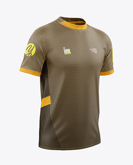 Round Collar Soccer Jersey Mockup - 3D jersey mockup
