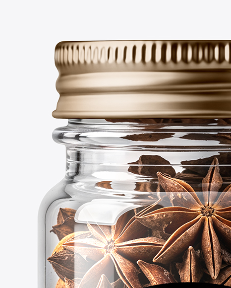 Glass Jar with Star Anise Mockup