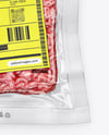 Clear Plastic Flow-Pack with Minced Meat Mockup