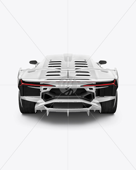 Sport Car Mockup - Back View