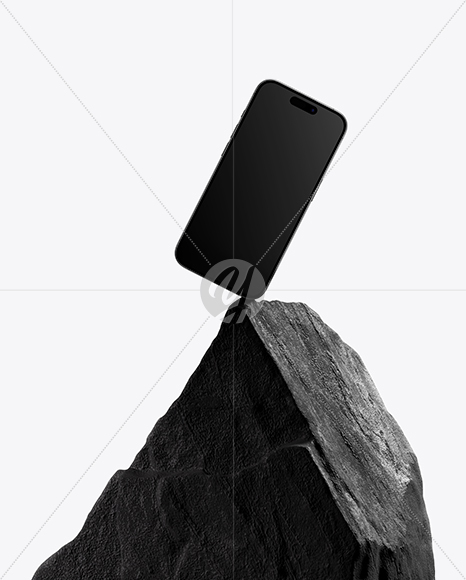 Apple Iphone on the Stone Mockup