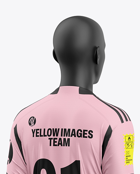 Soccer Kit w/ Mannequin Mockup - Back Half Side View