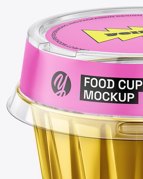 Aluminium Foil Cup with Clear Plastic Cup Mockup