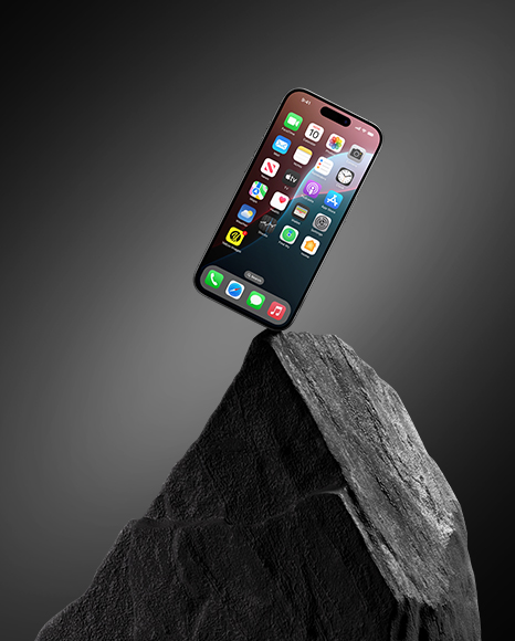 Apple Iphone on the Stone Mockup