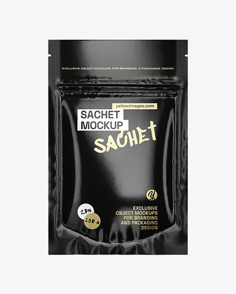 Glossy Sachet Mockup