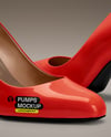 Pair of Block Heel Pumps Mockup