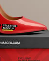 Glossy Stiletto on Shoe Box Mockup