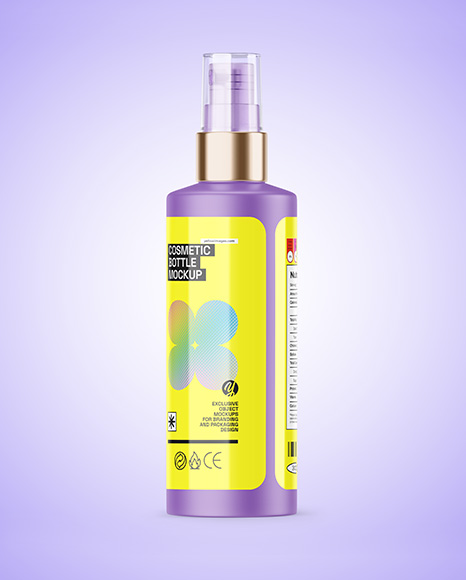 Matte Cosmetic Bottle with Spray Pump Mockup