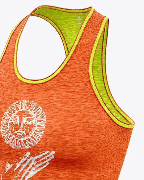 Women's Melange Tank Top Mockup - Half Side View