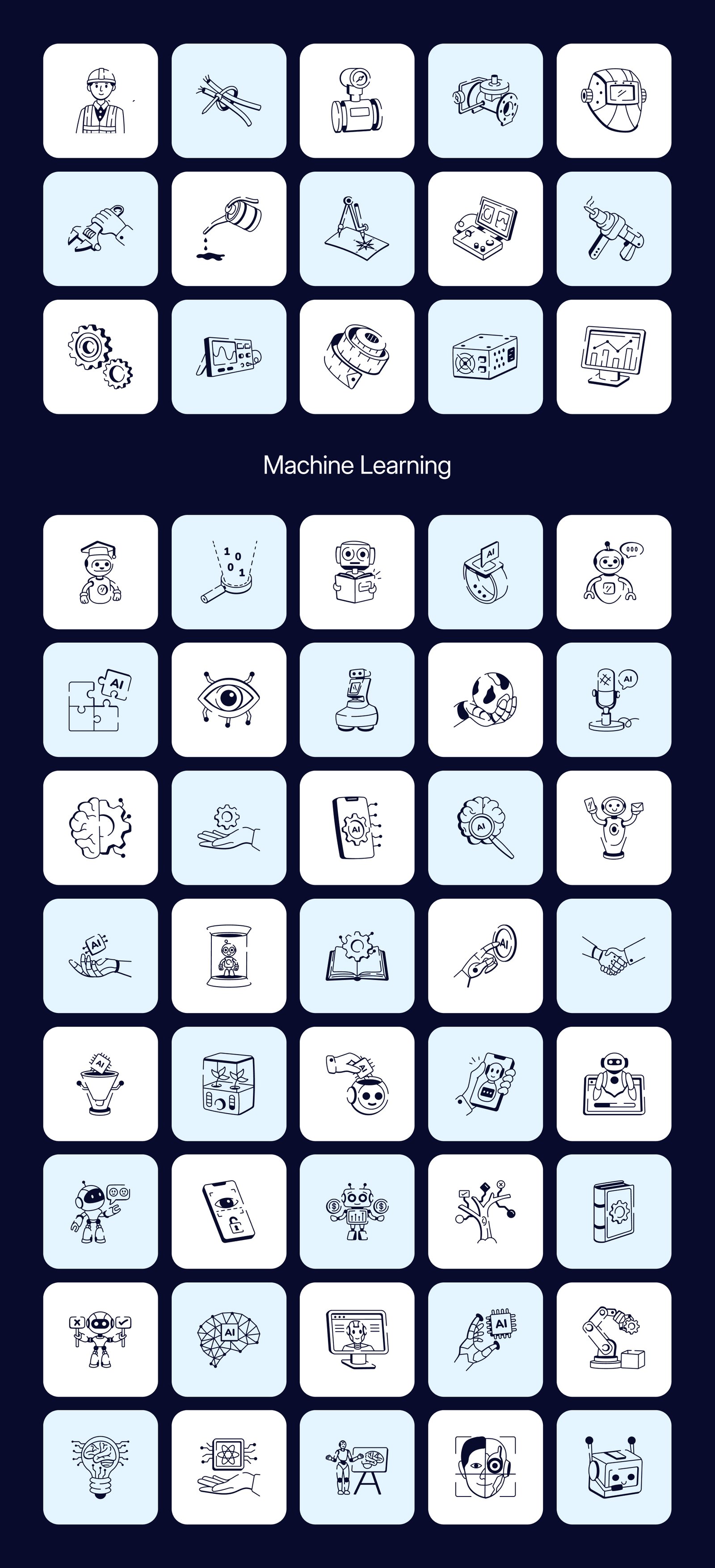 Business and Tech Doodle Icons