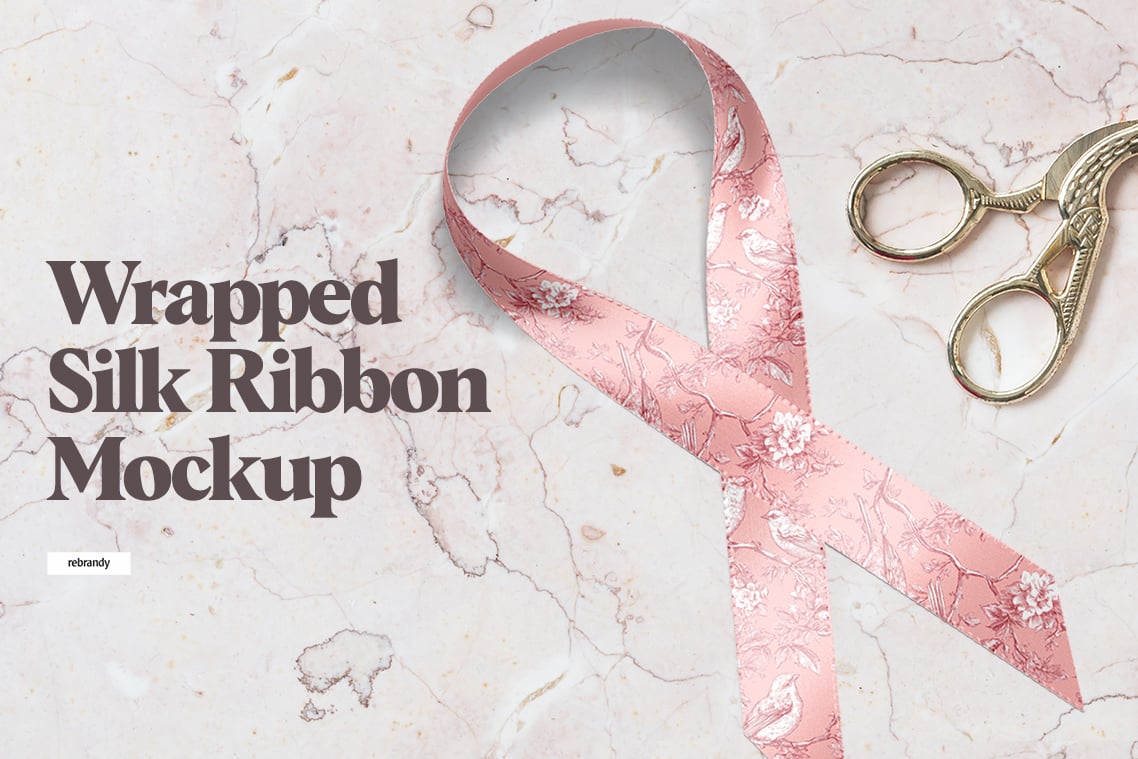 Wrapped Silk Ribbon Mockup