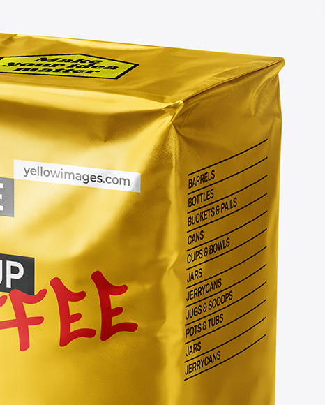 Metallic Coffee Bag Mockup