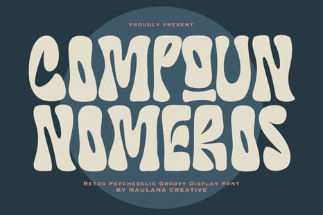 Compoun Nomeros Retro Psychedelic Groovy Display Font - Fonts