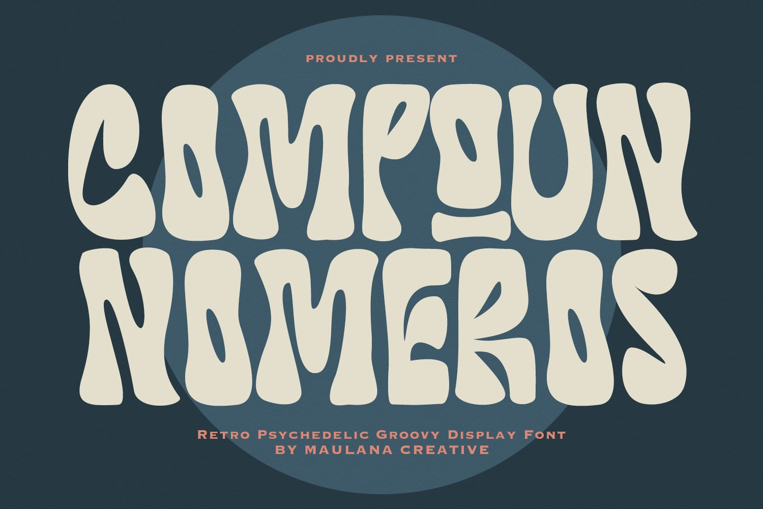 Compoun Nomeros Retro Psychedelic Groovy Display Font