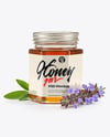 Hexagonal Glass Jar with Sage Honey Mockup
