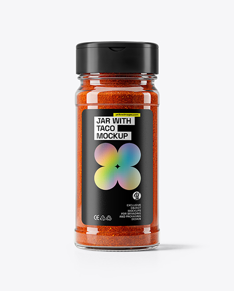 Glass Jar with Taco Seasoning Mockup