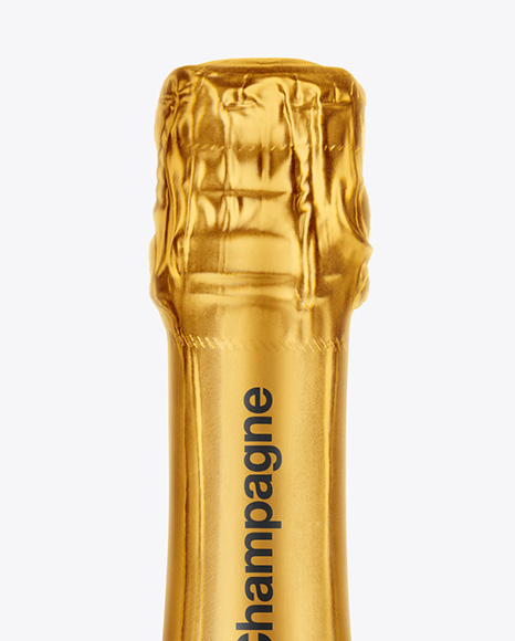 Clear Glass Red Champagne Bottle Mockup