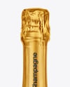 Clear Glass Red Champagne Bottle Mockup